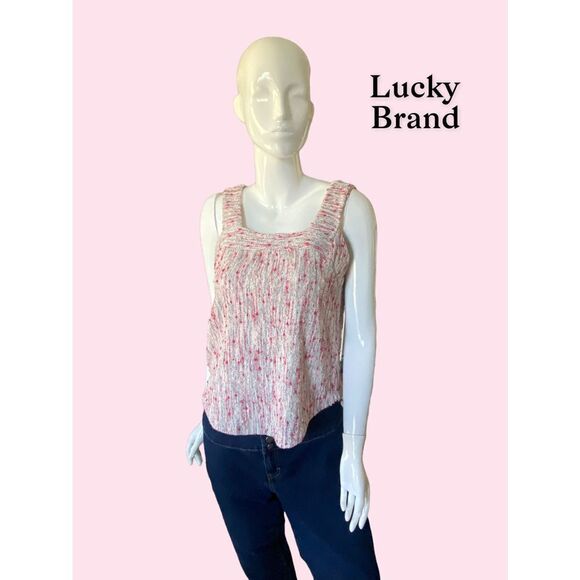 Lucky Brand we size medium stylish pink grey tank top - Picture 3 of 5